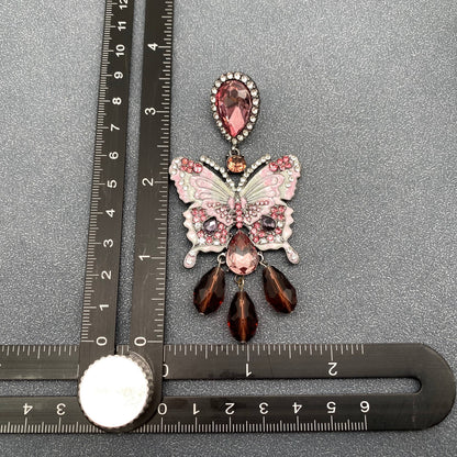 Vintage Sparkling Elegant Rhinestone Butterfly Charm Earring