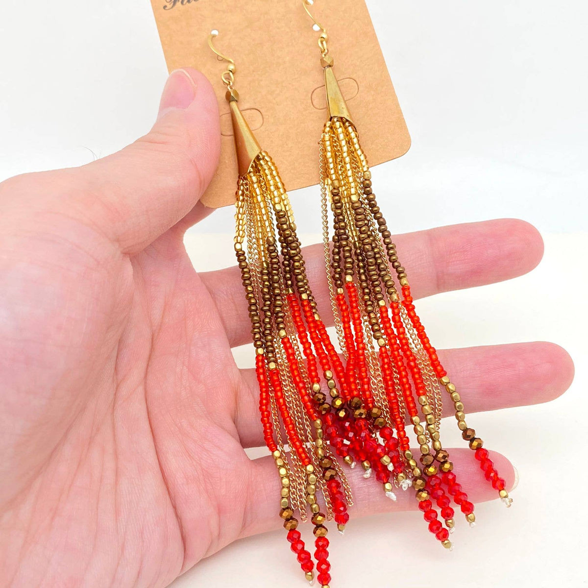 Boho Hand-woven Seed Beads Tassels Earrings - BJ/SB: Style 1