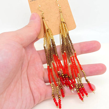 Boho Hand-woven Seed Beads Tassels Earrings - BJ/SB: Style 2
