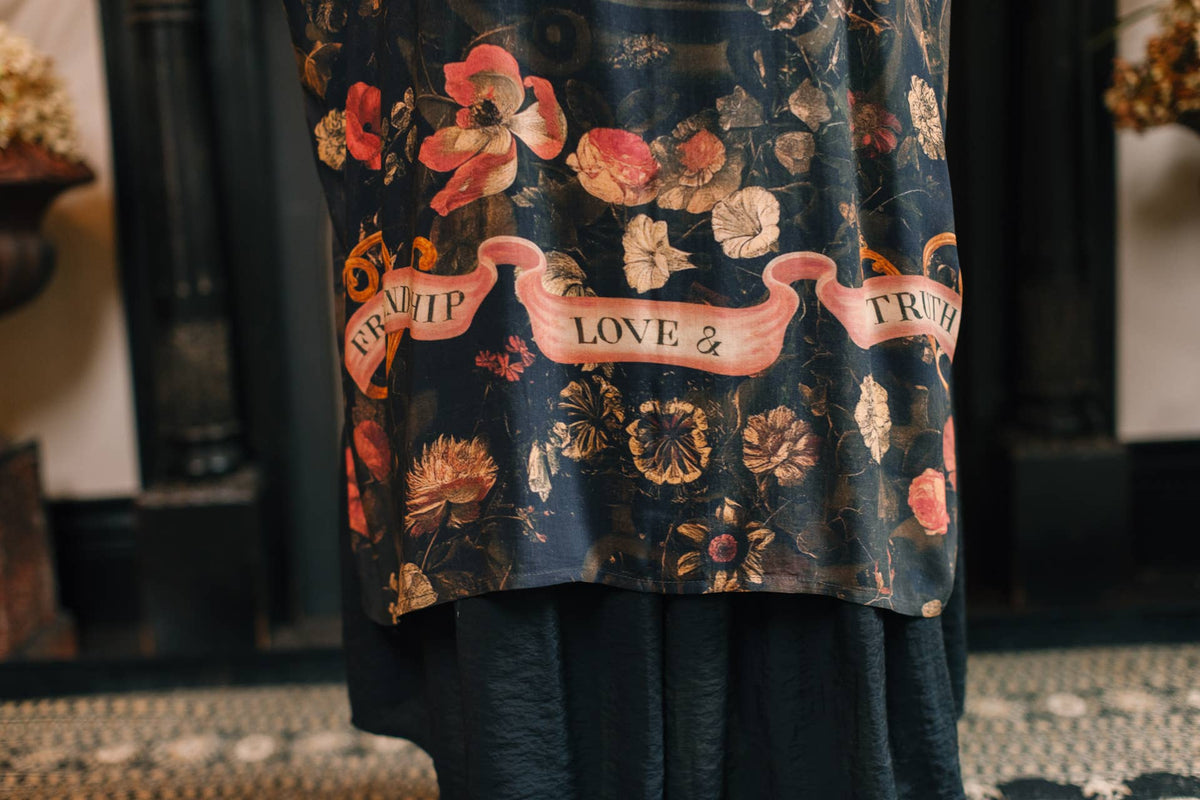 Preorder November -  Heart of Gold Opera Duster Kimono Robe w/ Sacred Heart