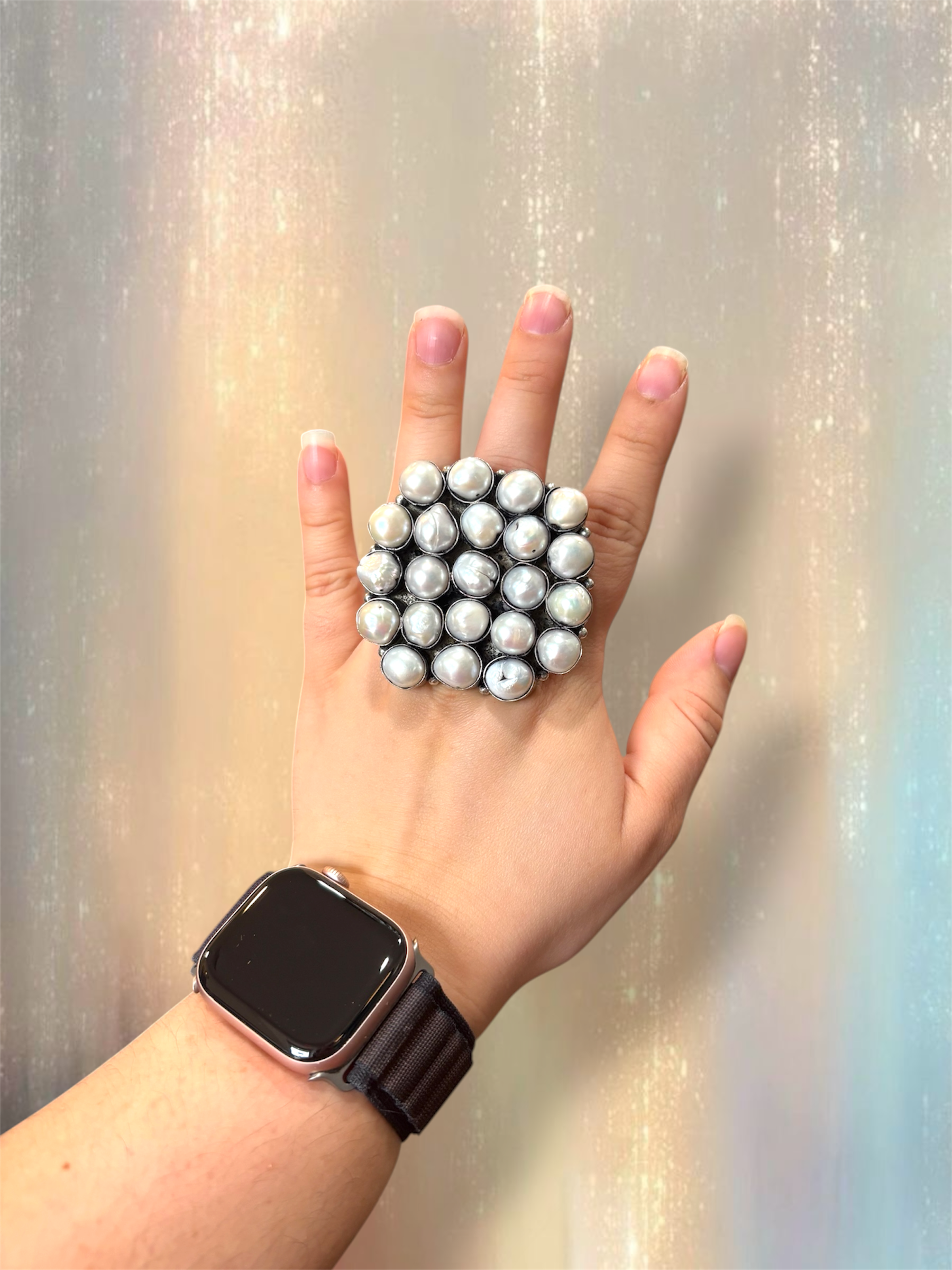 Preorder - Large Silver Baroque Pearl Ring