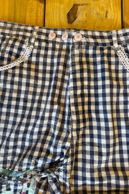 Traveling On Pants in Black Gingham