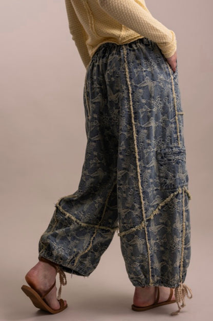 Butterfly Fly Away Denim Ballon Pant