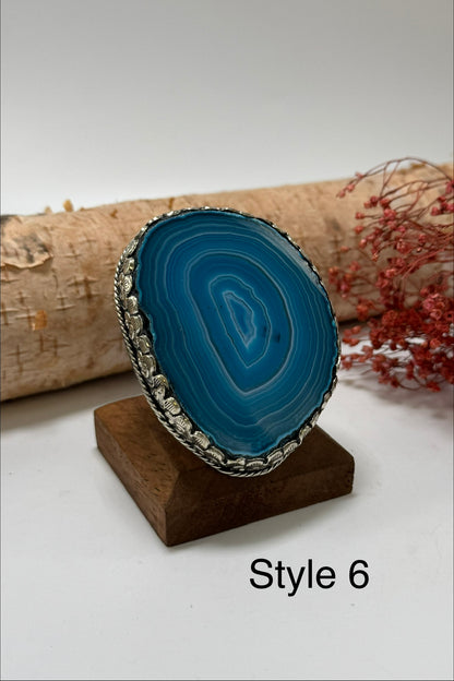 Pretty in Blue Geode Slab Ring