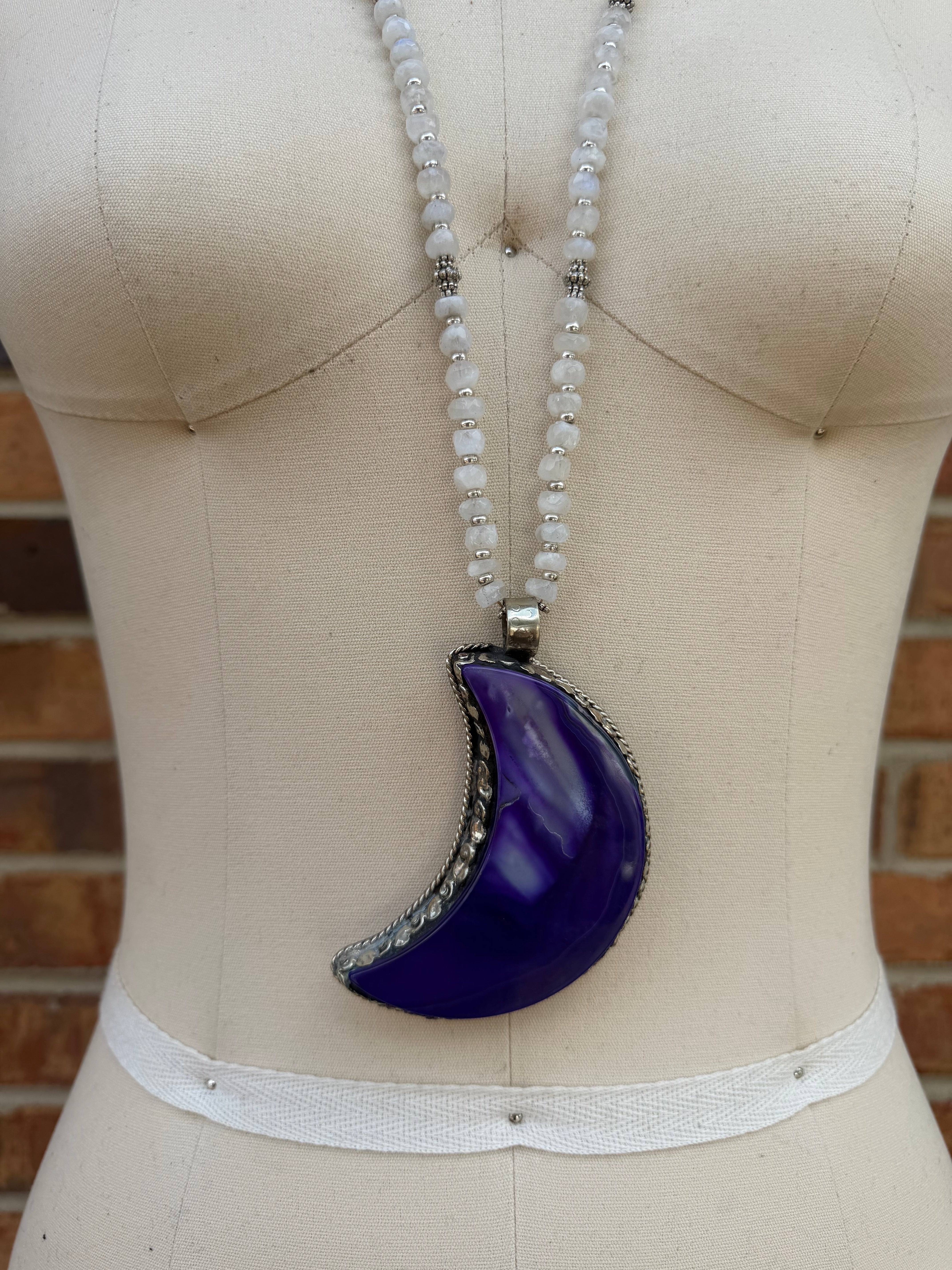 Crescent Moon Drop Necklace
