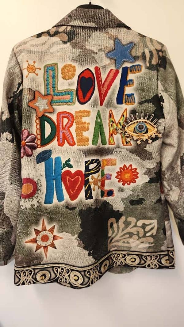 “Love, Dream, Hope” Print Blazer