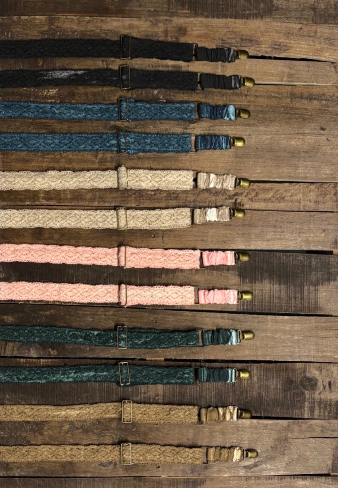 Gypsy Suspenders in Pink Lace