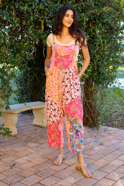 Rose Meadow Overall in Floral Patchwork