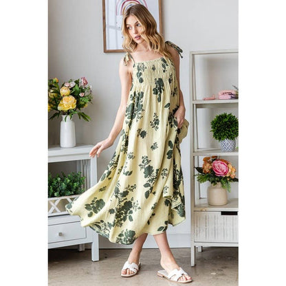 Erica Tie Strap Smocked Summer Dress