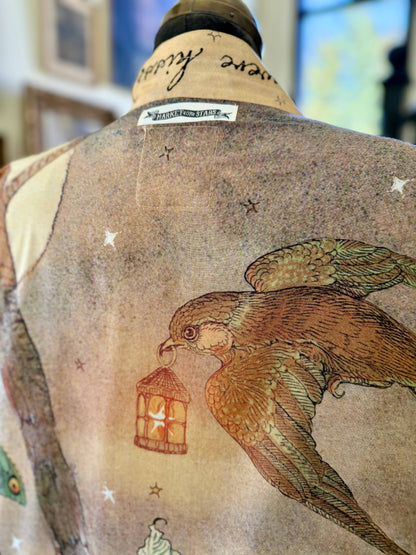 Lovelight Opera Duster Kimono Robe w/woodland deer & swallow