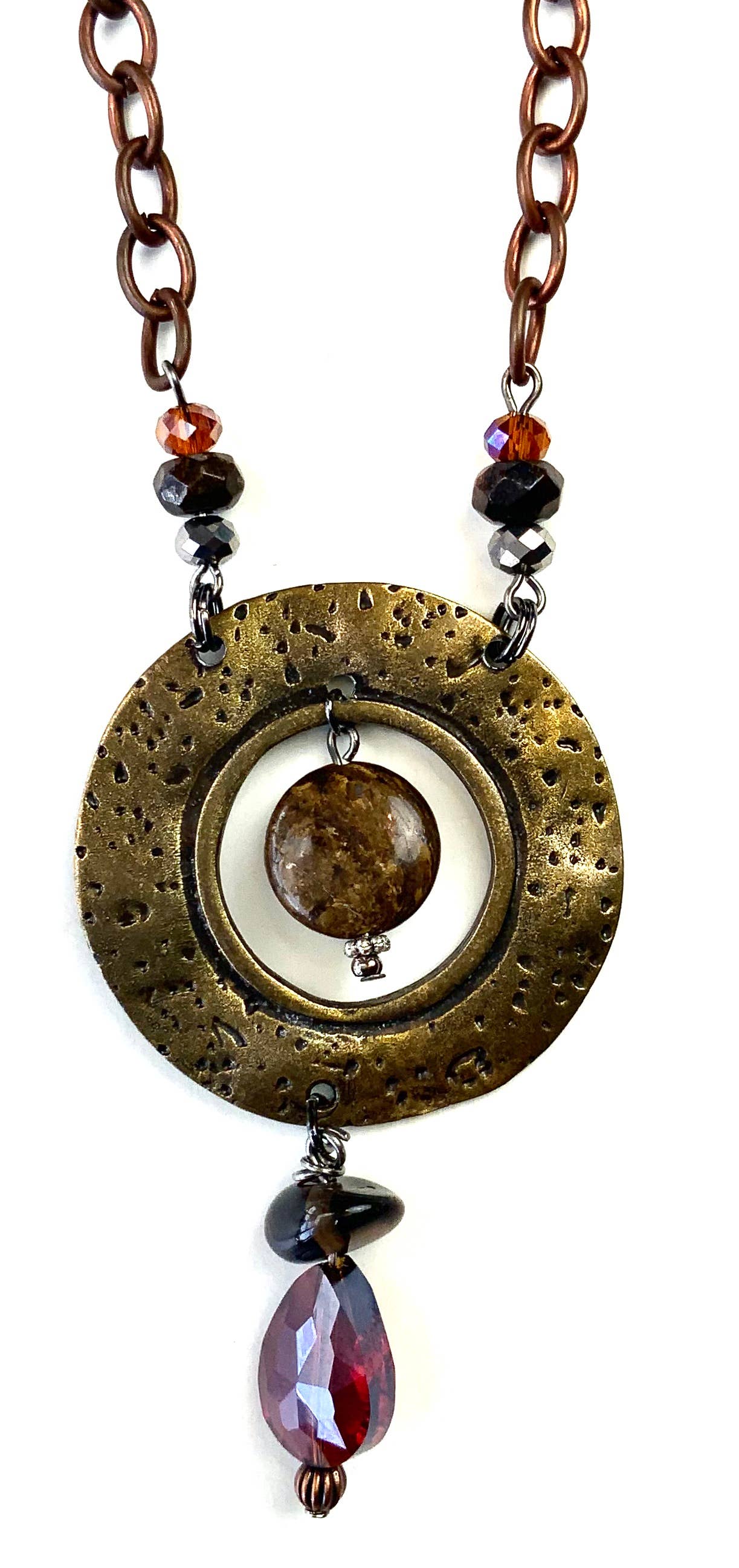 Chain with Open Disc Pendant & Drop Necklace