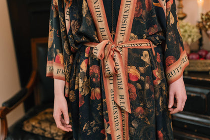 Preorder November -  Heart of Gold Opera Duster Kimono Robe w/ Sacred Heart