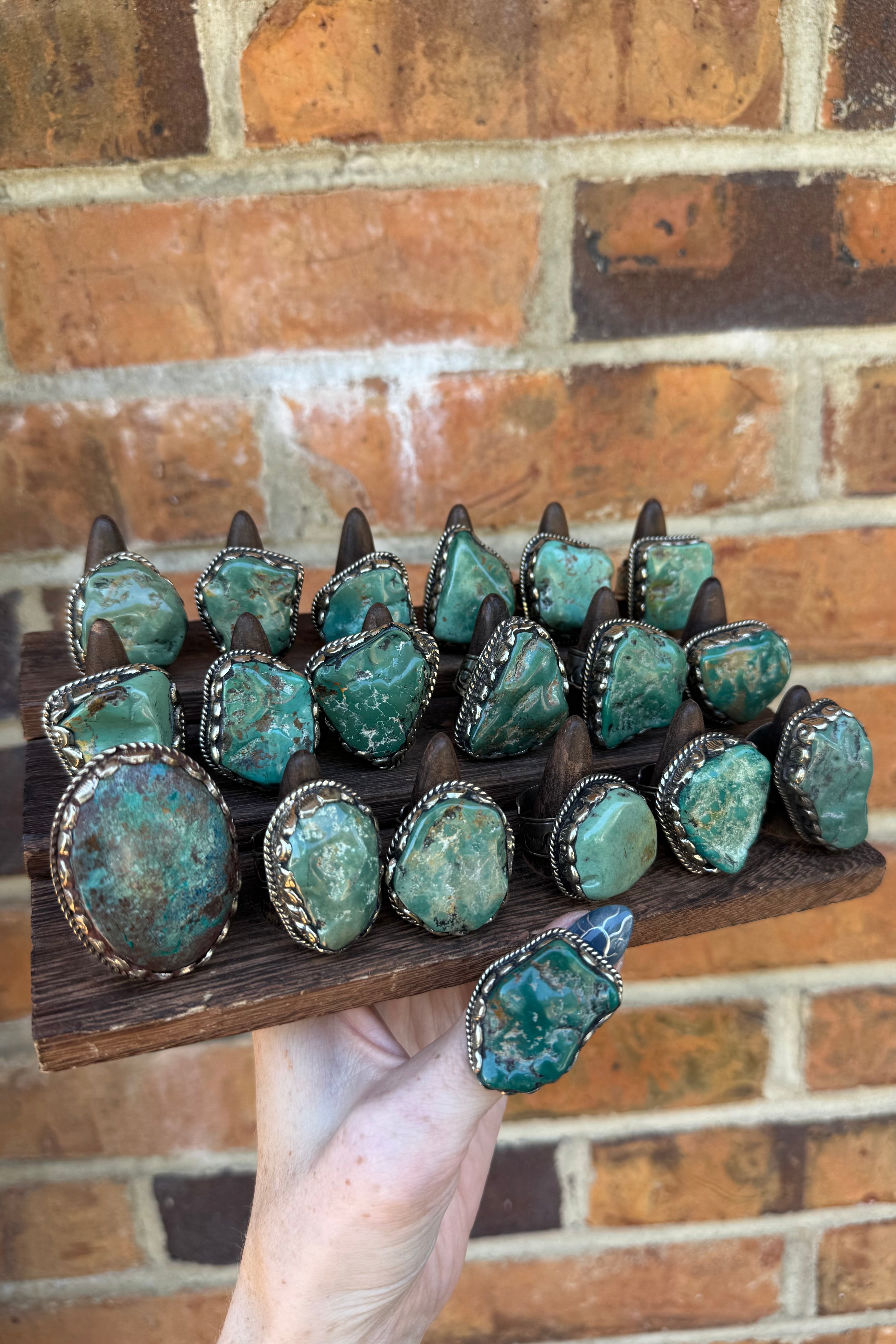 Lil Turquoise Chunk Stone Ring