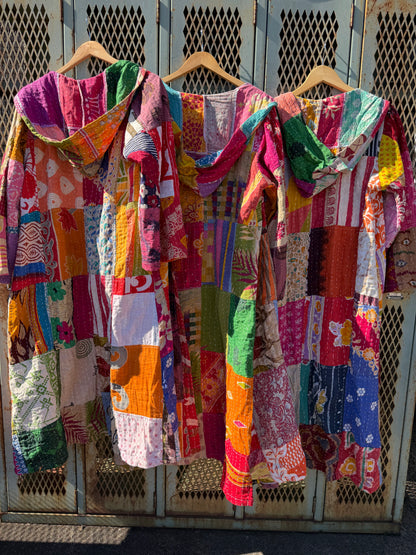 In the Flow Hooded Kantha Duster