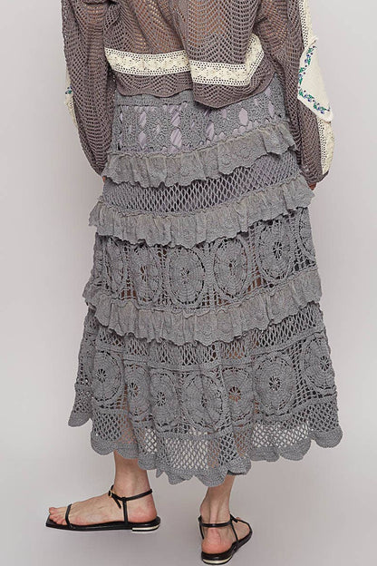In Playa Lace Ruffle Croche Skirt