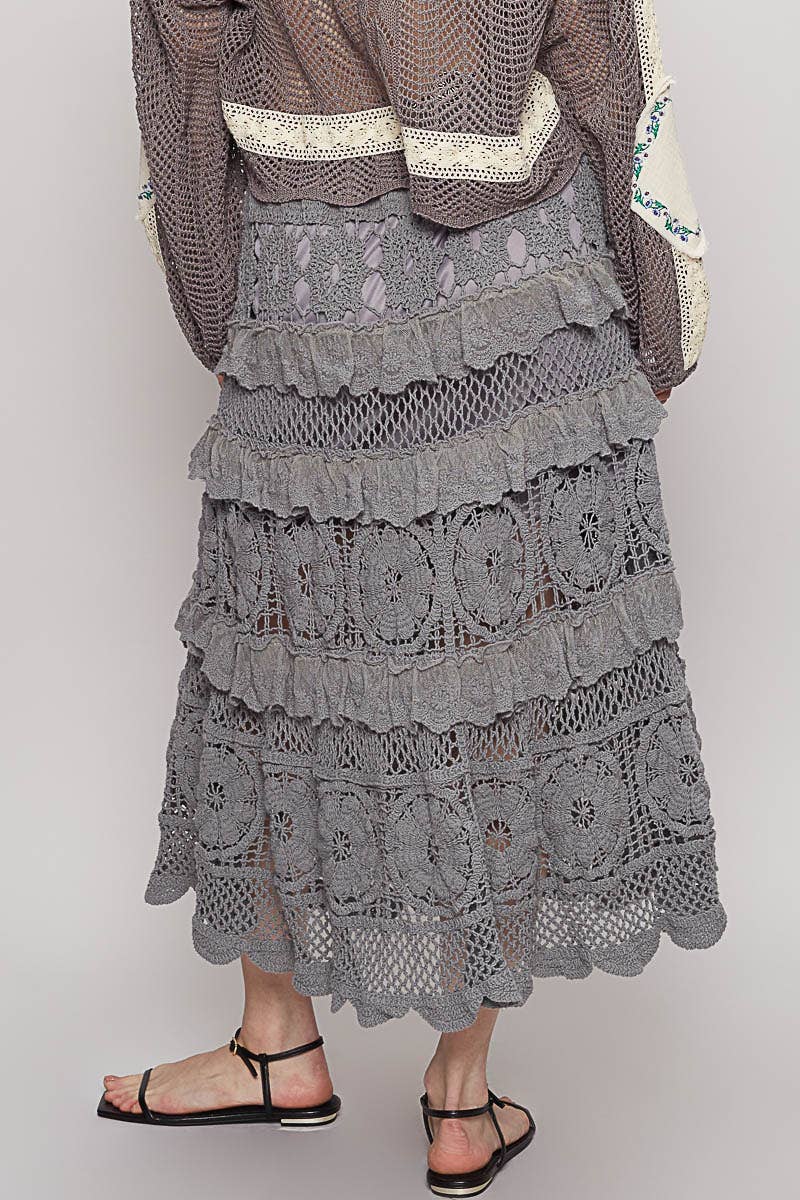 In Playa Lace Ruffle Croche Skirt