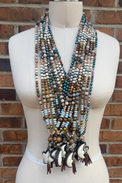 Moon or Star Beaded Necklace