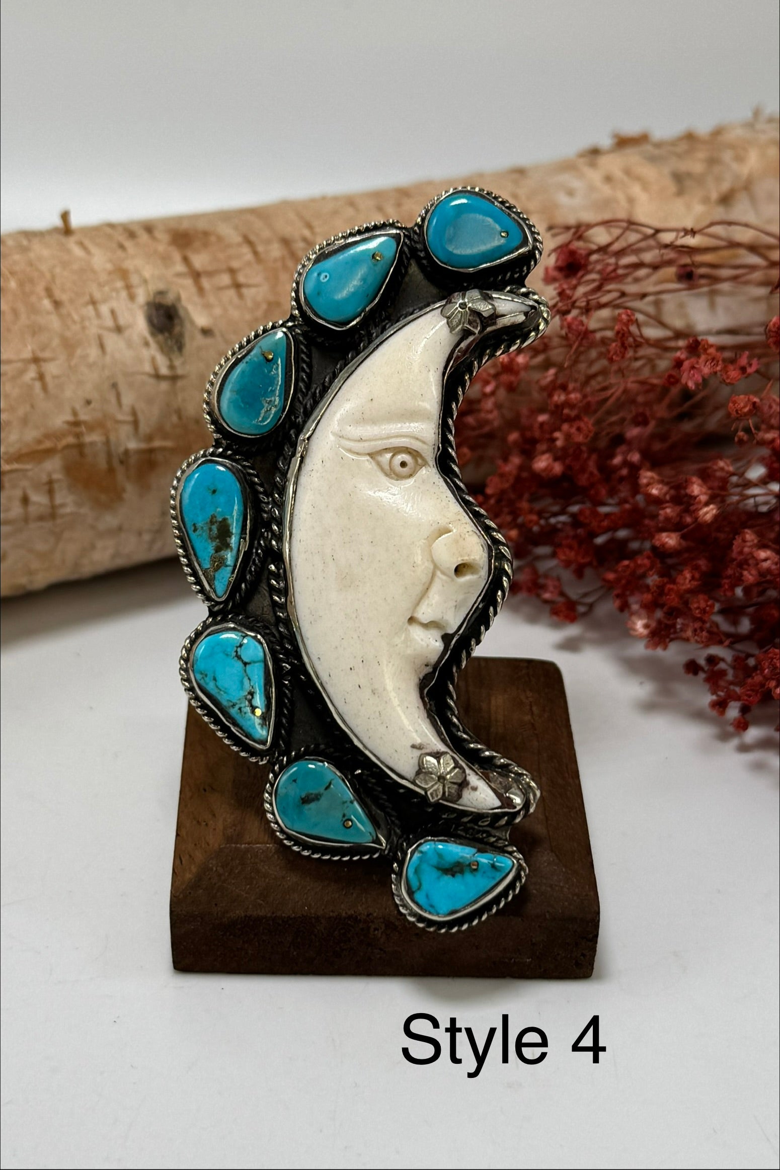 Half Moon Turquoise Statement Ring