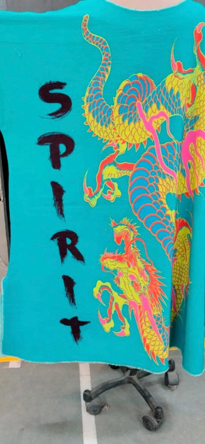 Kaftan Tunic Dress with Dragon Print