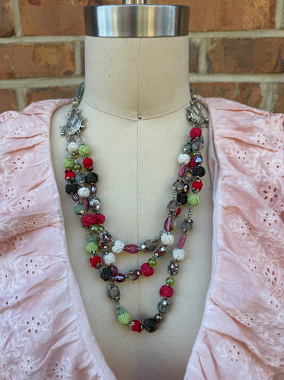 Final Sale - Tiered Knotted Ball Necklace