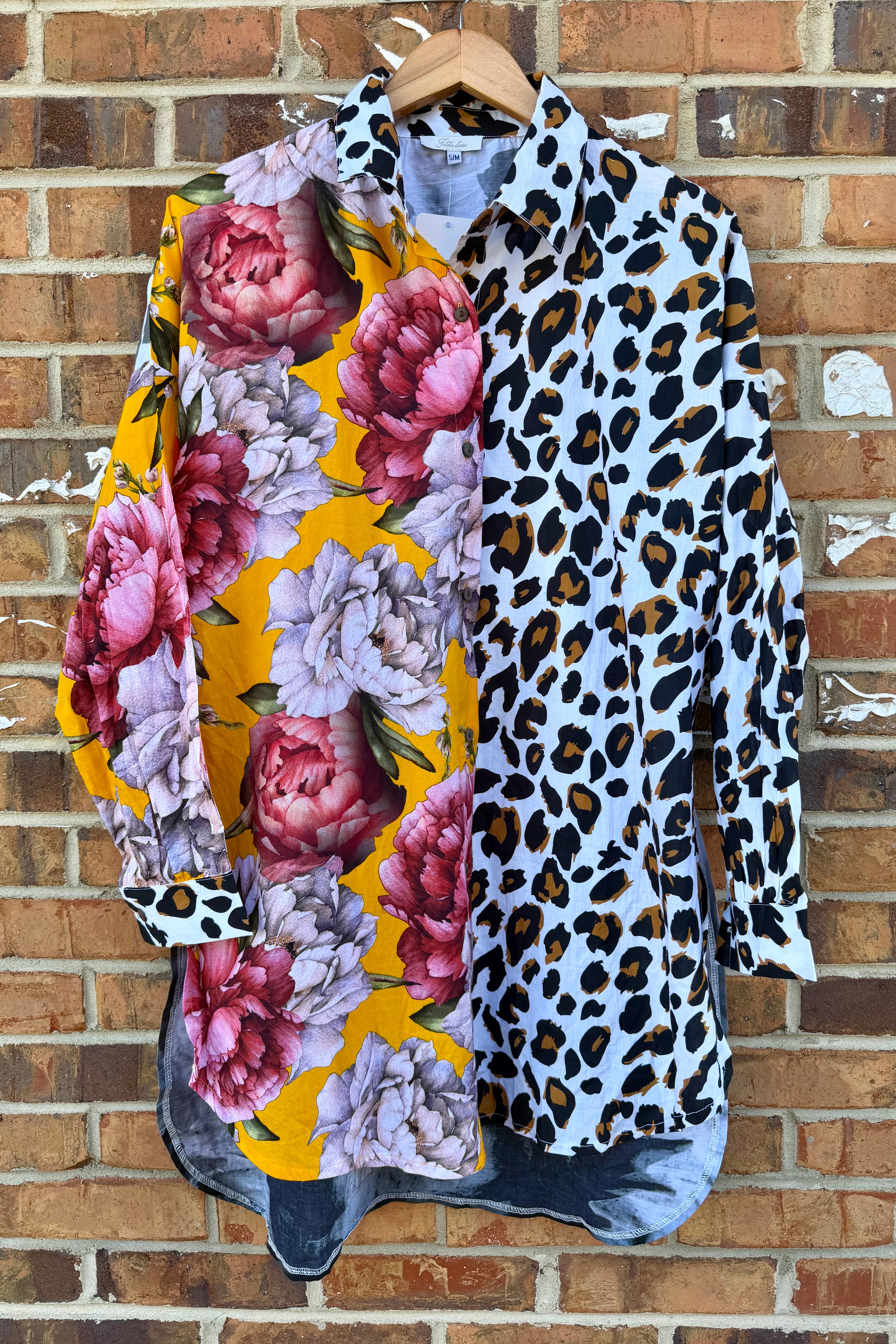 Fusion Blouse in Floral/Leopard Front & Sitting Bull Back