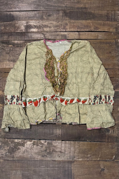 Honey Bloom Top in Moss