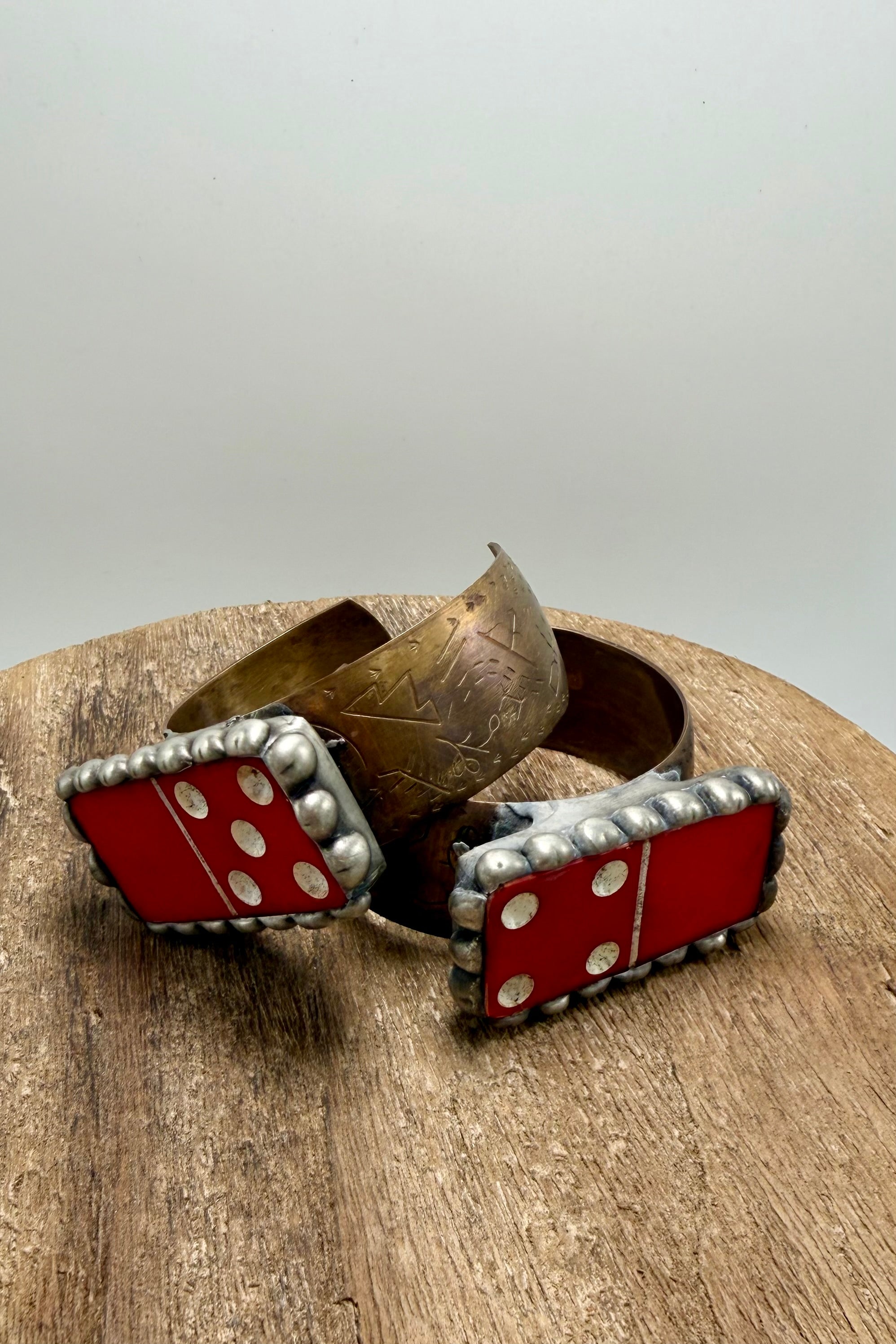 Bright Red Domino Ring or Cuff