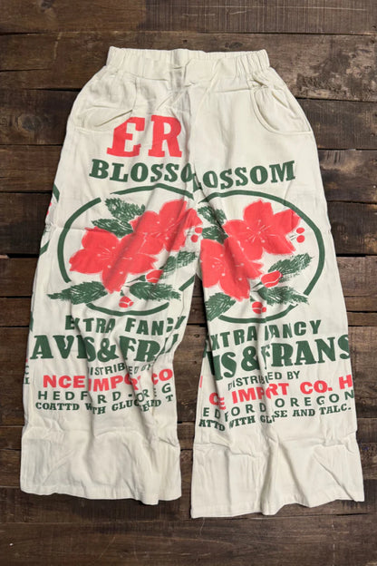 Sale - Heirloom Flour Sack Cotton Capri Pant