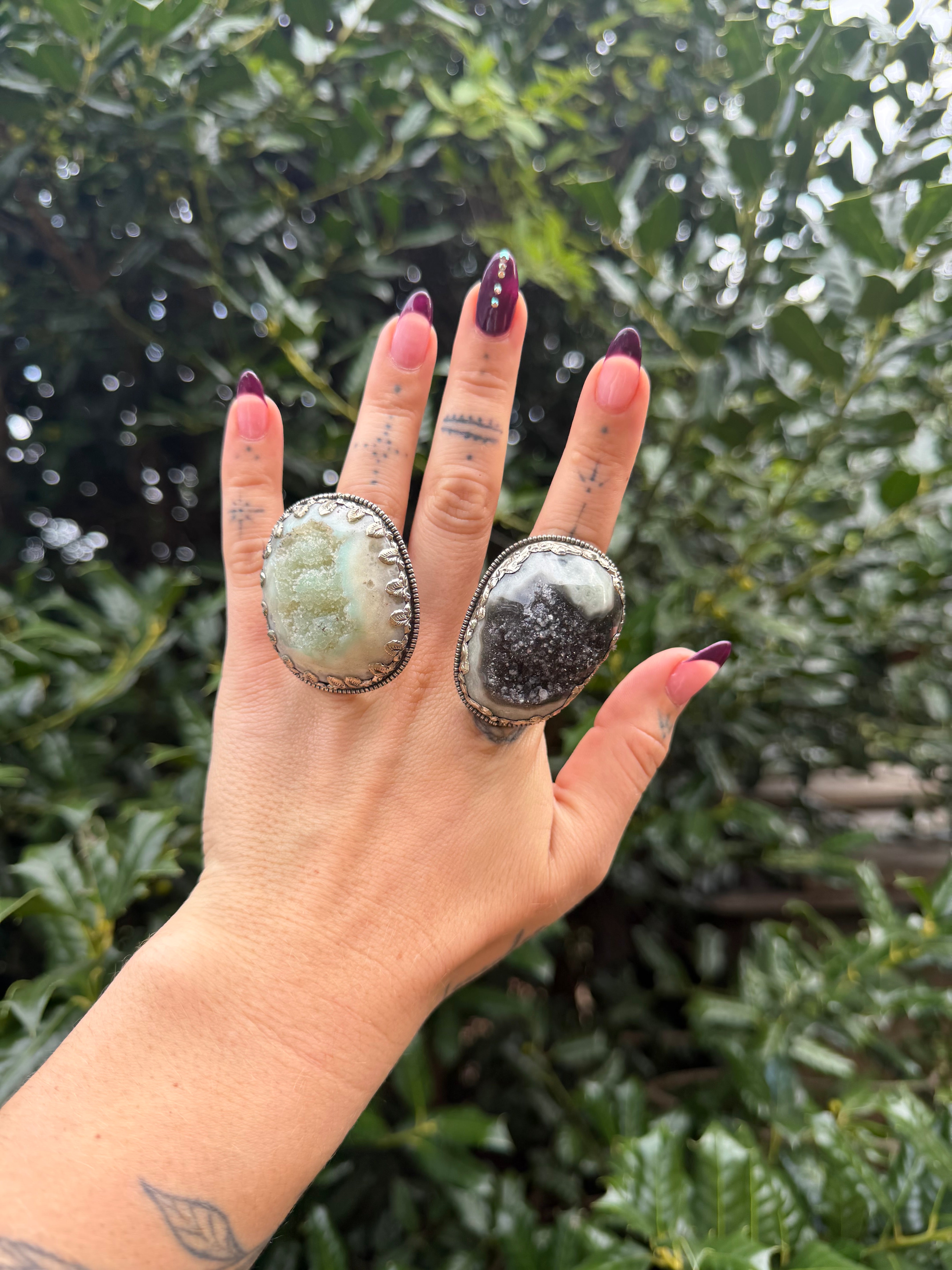 Chunky Raw Gemstone Nugget Ring Set 1