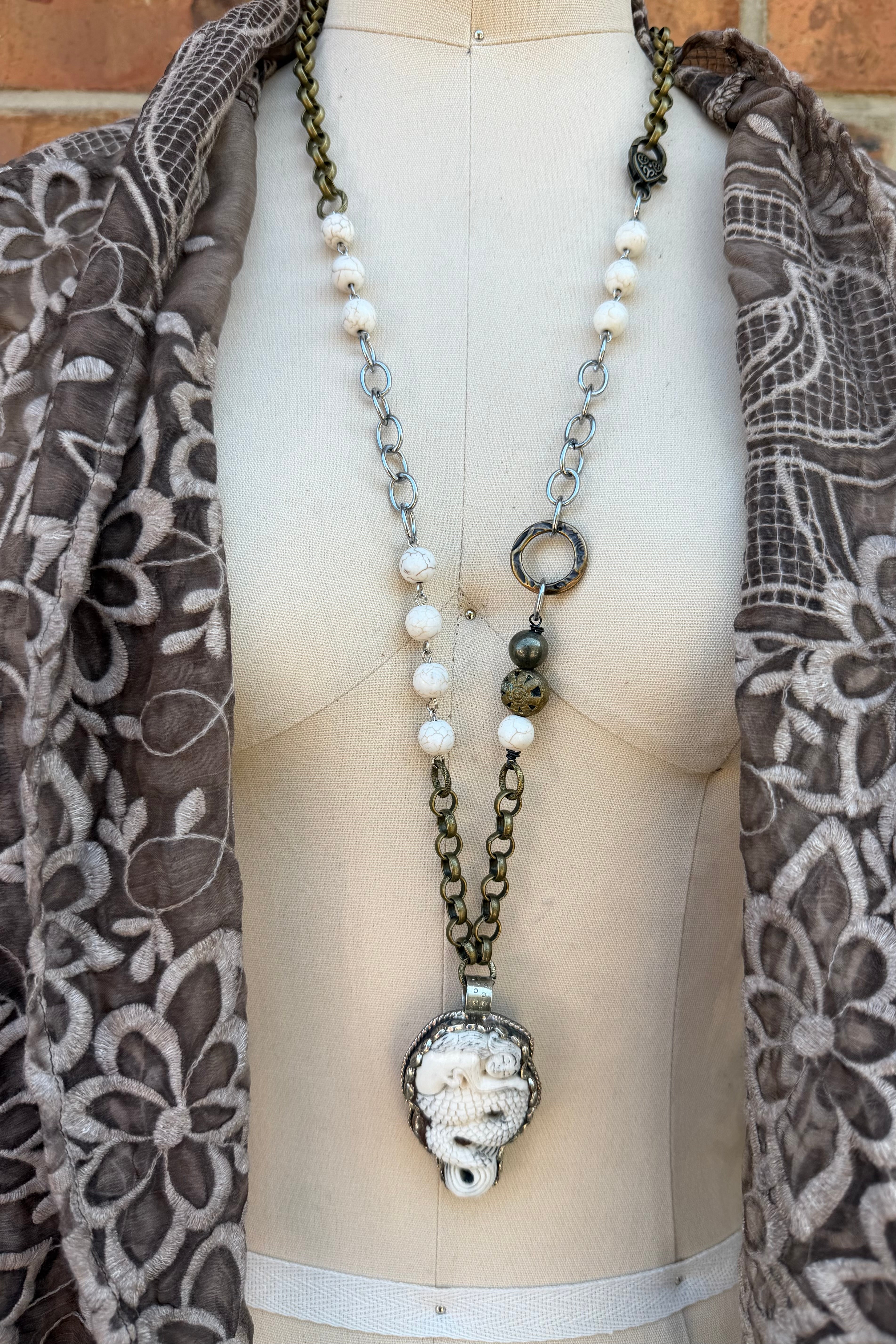 OOAK Sleeping Mermaid Necklace