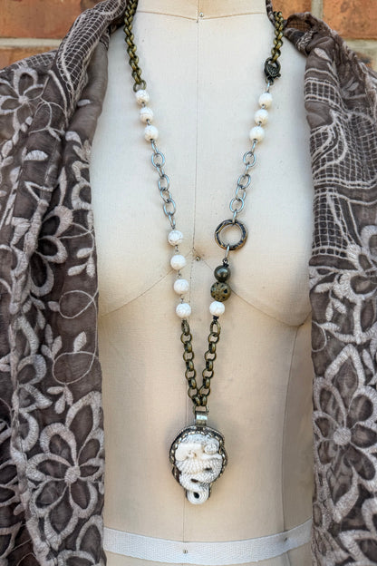 OOAK Sleeping Mermaid Necklace