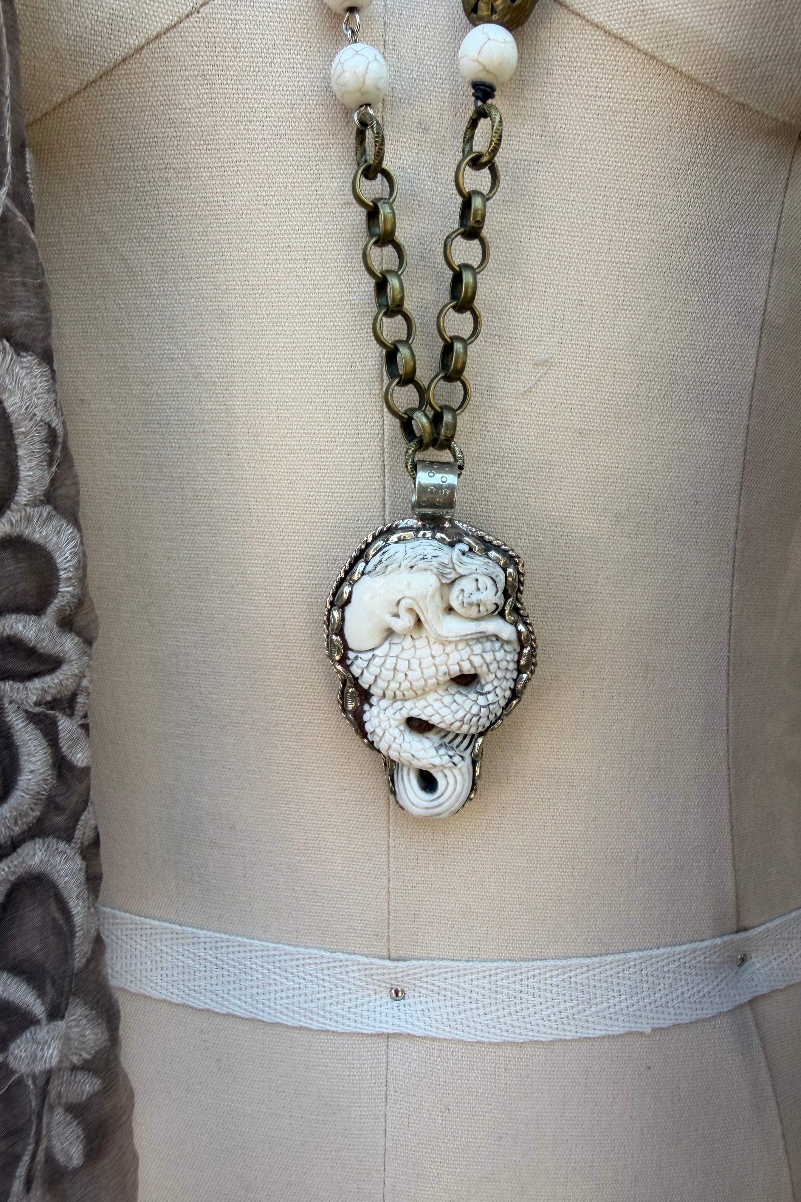 OOAK Sleeping Mermaid Necklace