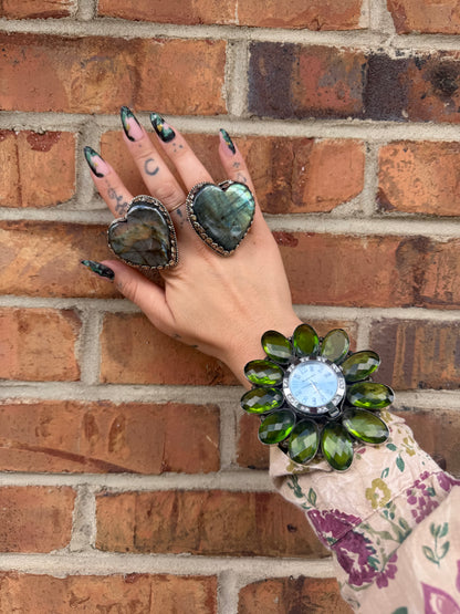 Labradorite Heart Ring