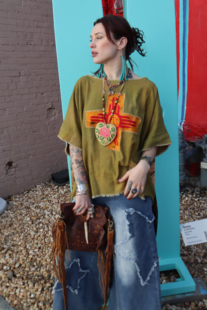 Star Gazer Patched Boho Wide Leg Jean