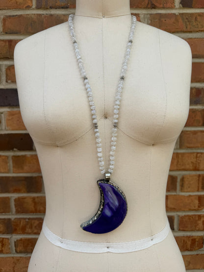 Crescent Moon Drop Necklace