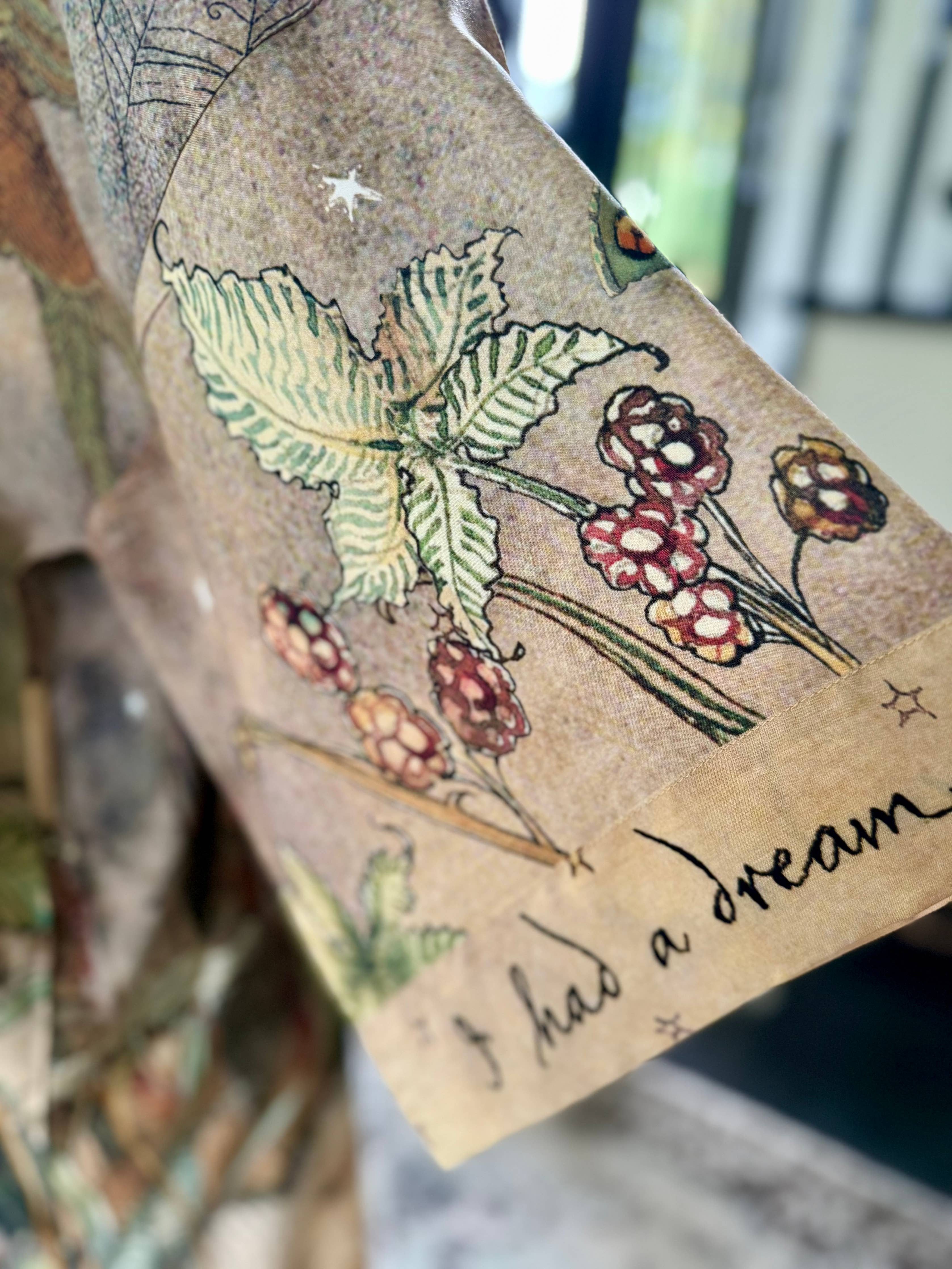 Lovelight Opera Duster Kimono Robe w/woodland deer & swallow