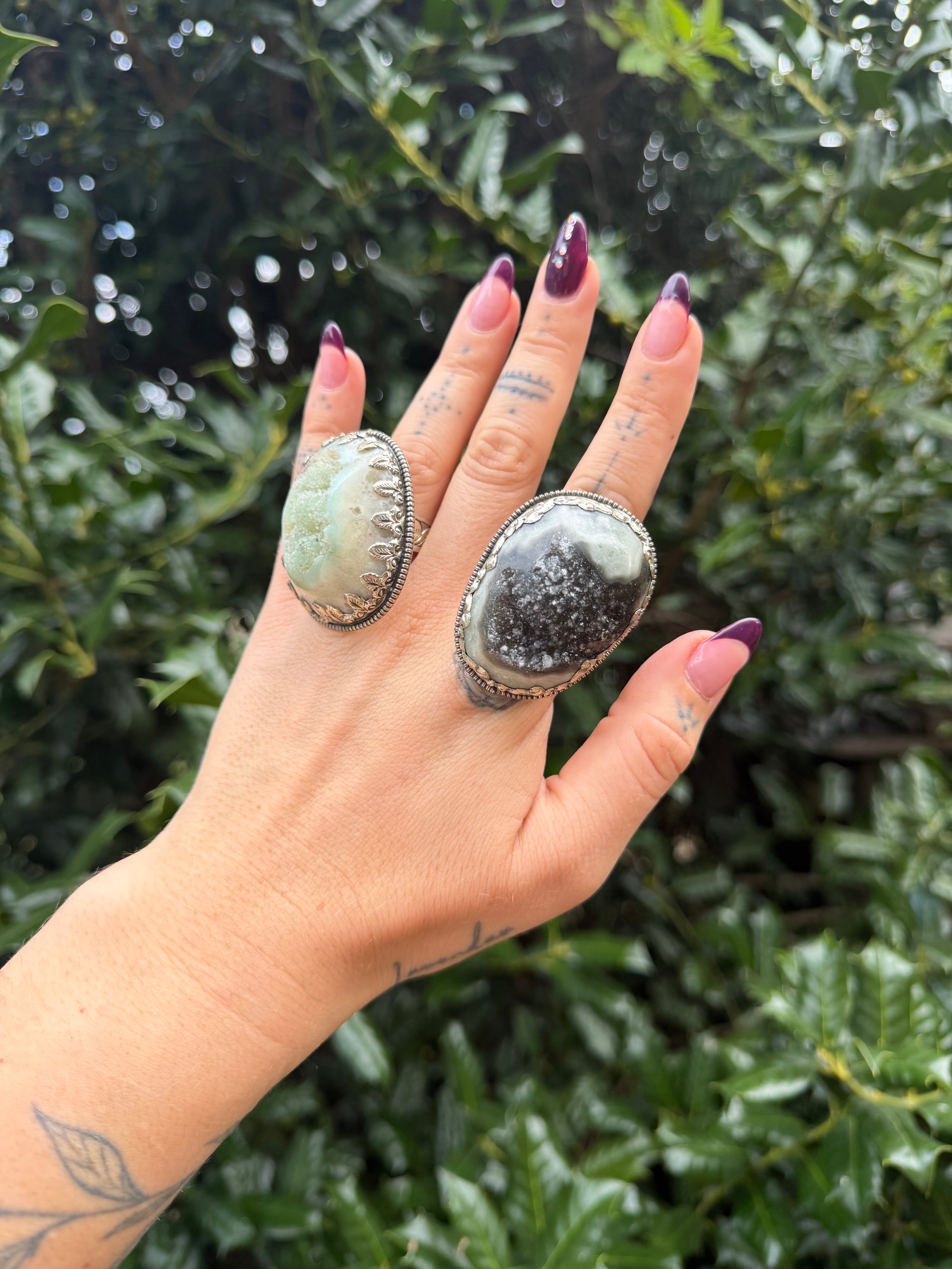 Chunky Raw Gemstone Nugget Ring Set 1