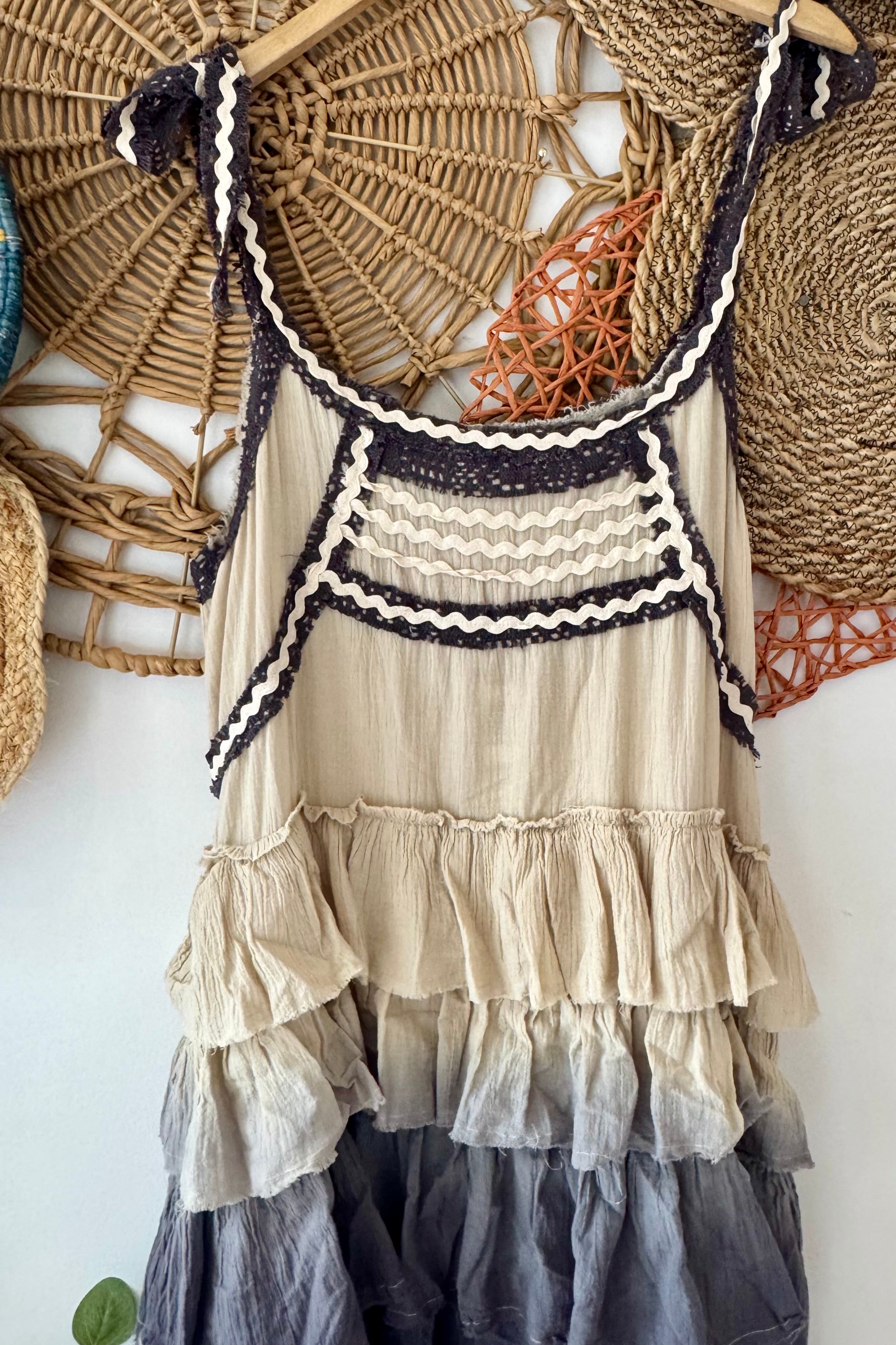 Ricrac Layered Ruffle Bohemia Dress