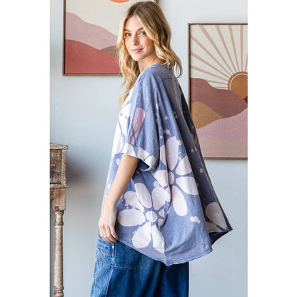 Big Dream Floral Bleached Oversized Top