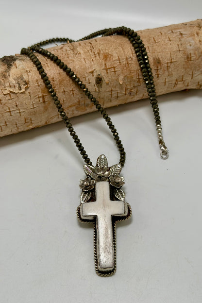 Cross w/ Flowers Necklace