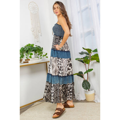 Western Chic With A Smocked & Tiered Patchwork Sundress