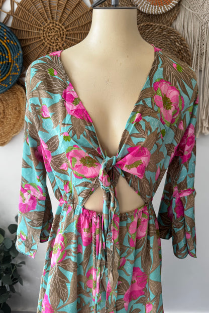 Poly Silk Front Tie Dress 2