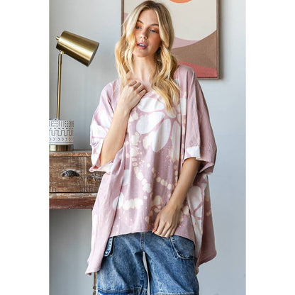 Big Dream Floral Bleached Oversized Top