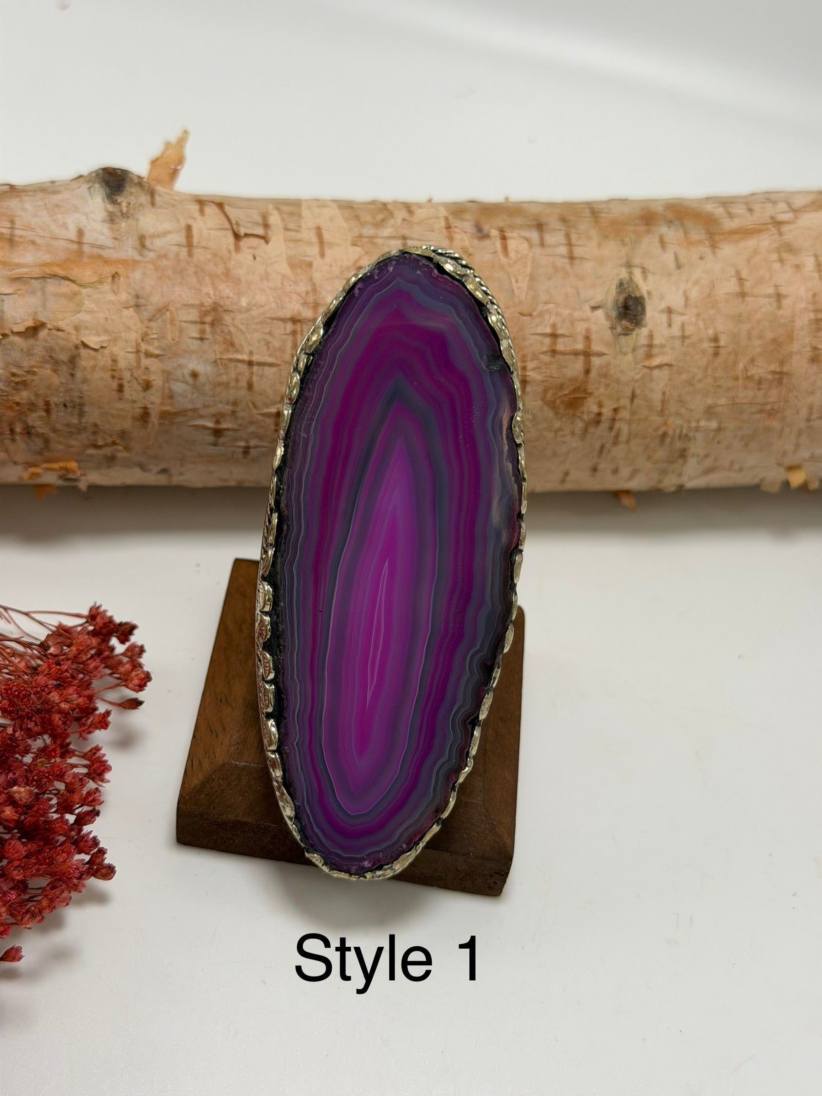 Pretty in Pink Geode Slab Ring