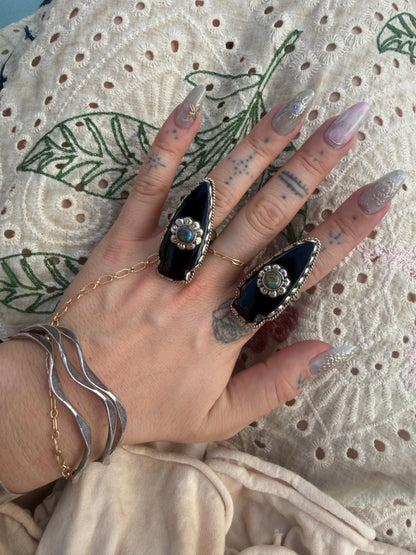 Obsidian Arrow Ring