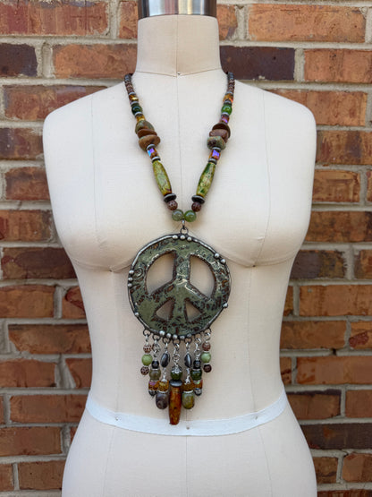 BIG Green Peace Necklace
