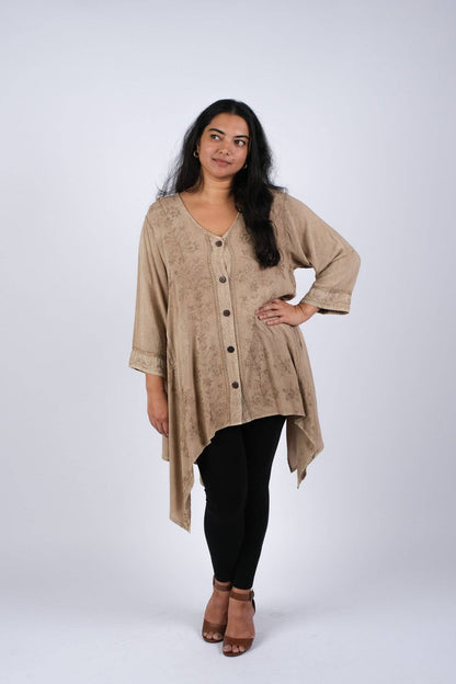 Embroidered Artisan Camel Tunic