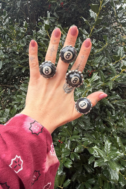 8 Ball Pool Ring - ivyandlavyboutique Art by Amy