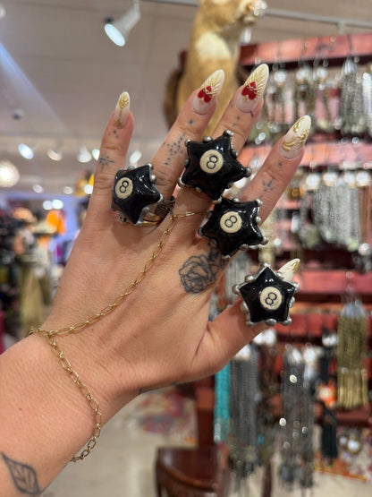 8 Ball Star Ring - ivyandlavyboutique ivyandlavyboutique