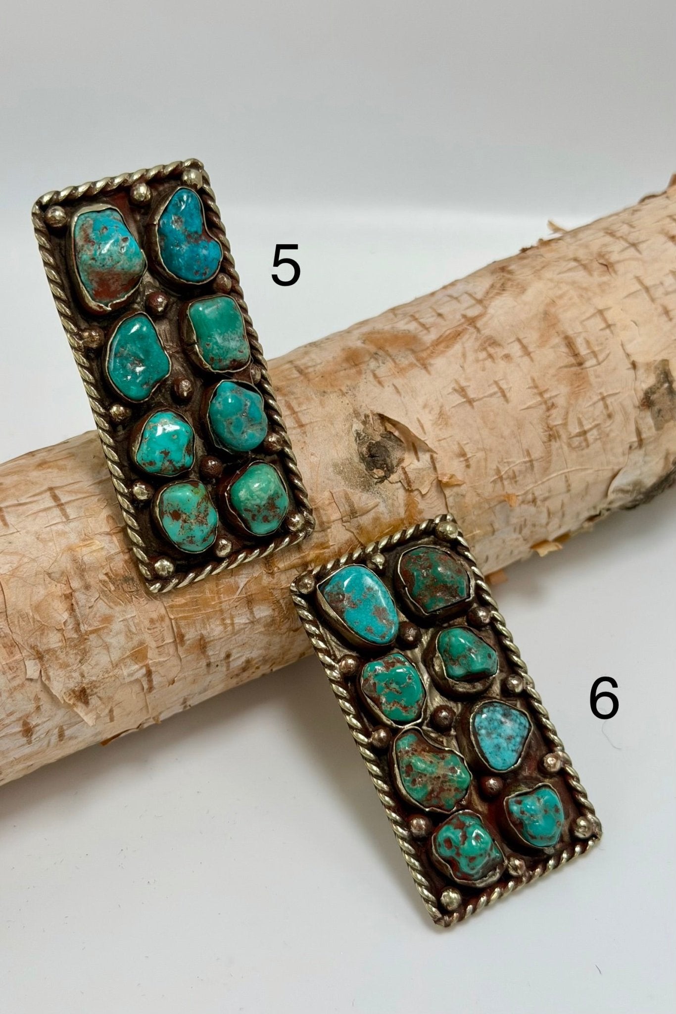 8 Nugget Turquoise Rectangle Ring - ivyandlavyboutique ivyandlavyboutique